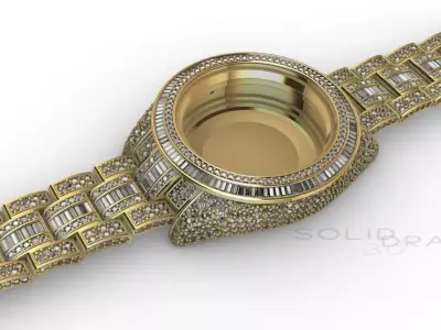 WATCH CROWNED DIAMONDS Sky 3D print model 41mm 3D print model