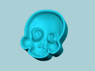 Halloween Molding A07 Skull - Chocolate Silicone Mold 3D print model