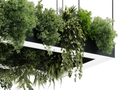 Rectangle pot light pendant - plant light hanging 27 CORONA 3D model