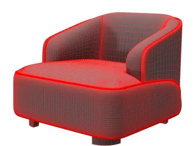 Rubelli Velour armchair 3D model