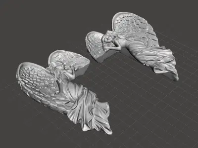 door picture frame angel  left and right model 3D print model