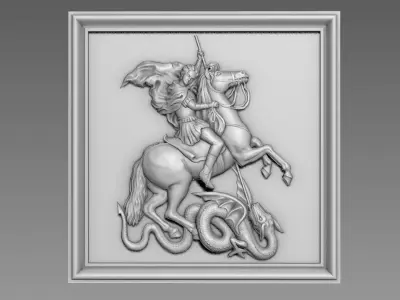 St George the Victorious bas-relief for CNC 3D model