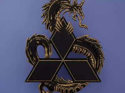 Custom Car Dragon Logo for 3D print 3D print model