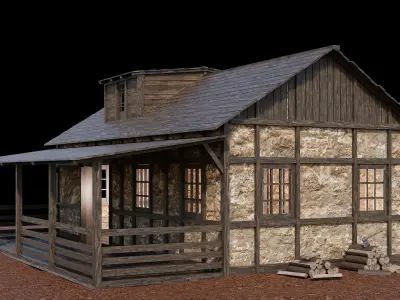 Medieval Village Asset 16 - 4K Textures Game Ready Low-poly 3D model