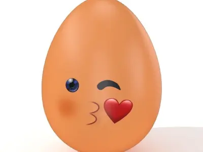 Egg Cracked Emoji N022 Low-poly 3D model