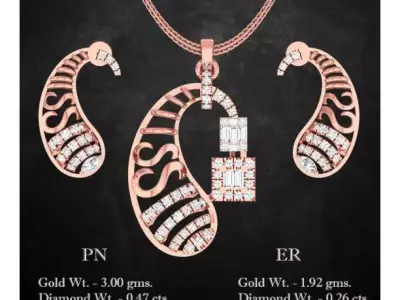 Pendant Earrings combo - 1122 3D print model