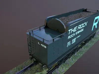Train Hopper car Low-poly 3D model Low-poly 3D model purchase