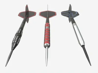 Steel tip Dart Set 3D model