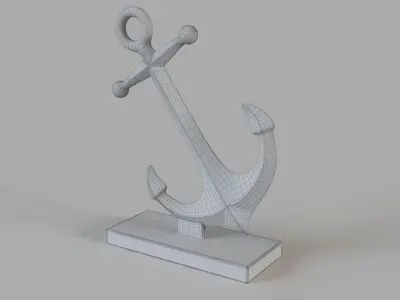 Drop Anchor Antique Gold Sculpture 3D model