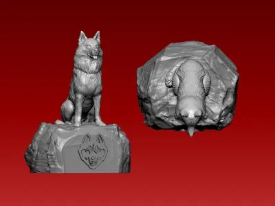 NCAA - UConn Huskies football mascot statue - 3d Print 3D print model