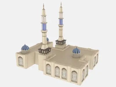 Mosque Low poly 3D Low-poly 3D model