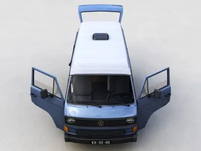 VOLKSWAGEN T3 TRANSPORTER SYNCRO 4X4 1986 3D model