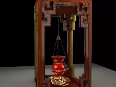 Chinese red lantern  3D model