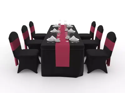 Banquet Table and Chair 134 3D model