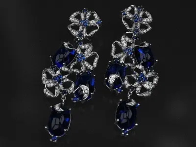 Thai style earrings 3D print model