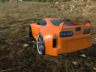 toyota supra cartoon car  Low-poly 3D model