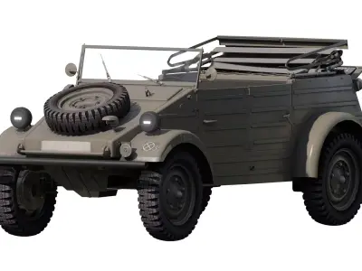 WW2 military jeep  3D model