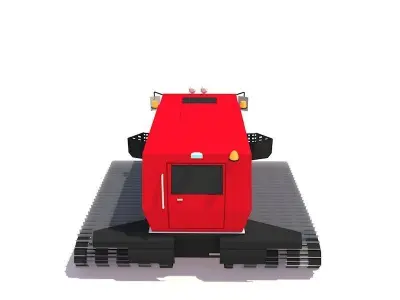 Cartoon Low Poly Snowcat Track Vehicle Low-poly 3D model