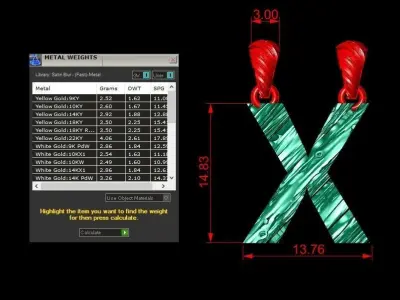 X Letter Alphabet Wooden Texture Pendant 3D Print Model 3D print model