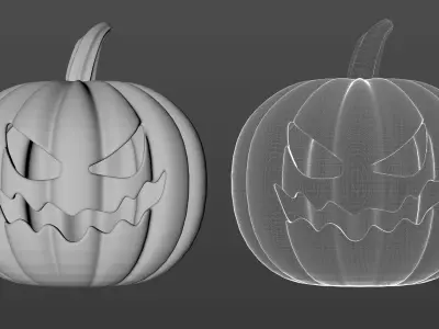 Halloween carved pumpkin 3D model