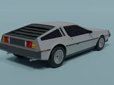 DeLorean DMC-12 Low-poly 3D model