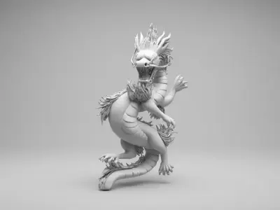 Oriental Dragon 3D Model for Jewelry Pendant Design 3D print model
