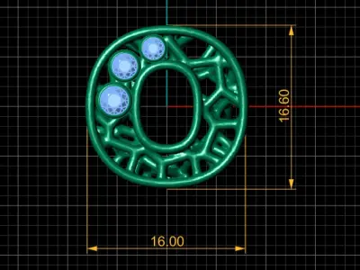 SIMPLE ALPHABET O PENDANT 3D PRINTABLE MODEL  3D print model