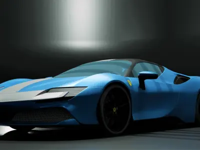 Ferrari SF90 Spider Low-poly 3D model