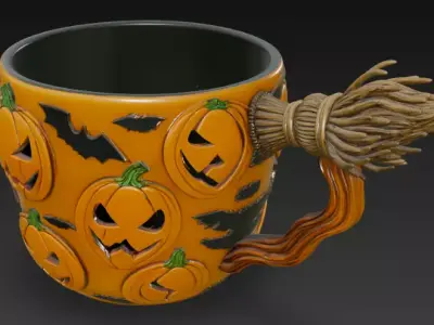 Halloween Pumpkin Cup 3D print model