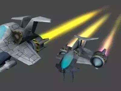 Rebel Spaceships Low-poly 3D model