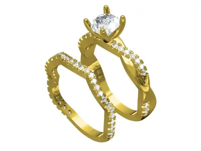 Twisted Infinity Wedding Ring With Band 3D print model