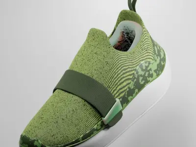 Sneakers Low Green High Detail Model 3D model