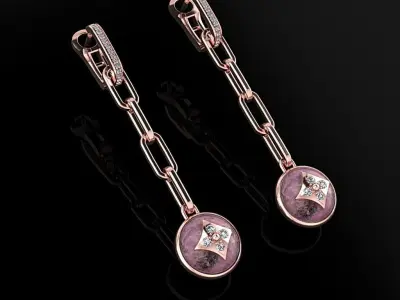 Louis Vuitton Earrings  3D print model purchase