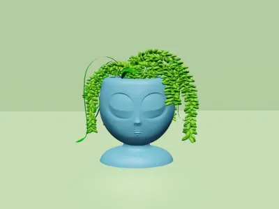 Woman Face Vases Succulent - Pair - STL Printable 3D print model