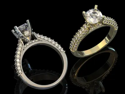 Women diamond ring Style Luxury Diamond R022 3D print model