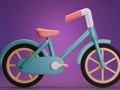Cartoon style Bicycle 3D model