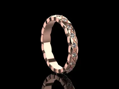 Coco Crush mini ring with diamonds 16 Size N220 3D print model