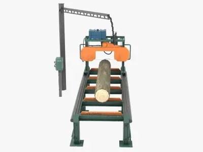 Industrial Sawmill Low-poly 3D model