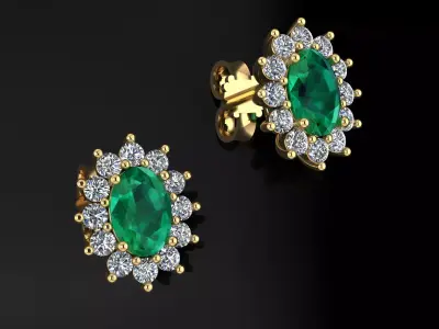 Oval Earrings 3D print model