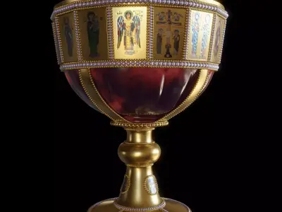 Byzantine chalice Low-poly 3D model