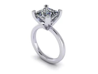 Solitaire Diamond Women Ring 11 3D print model