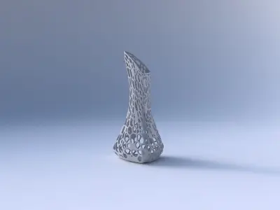 Vase puffy tappered triangle with dense organic lattice 3D print model