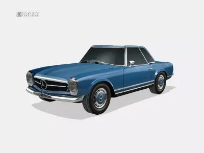 Mercedes-Benz SL-Class 1968 Low-poly 3D model
