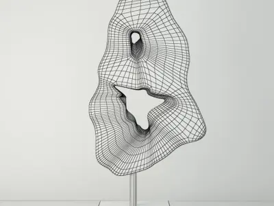 Teak Wood Table Top Decoration 3D model