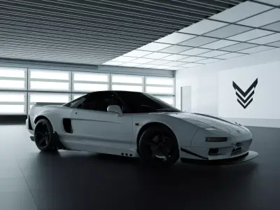 White Car Showroom 3D model 3D model