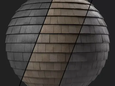 Roof Tile Materials 106- Concrete Roofing - Sbsar Seamless Pbr  Texture