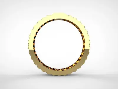 Serrated Ring wedding band Textured Lazer 3d Printed 3D model