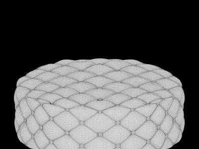 Round tufted ottoman 3D model