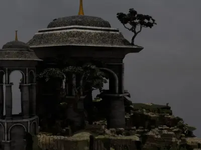 Ancient lost palace  Low-poly 3D model