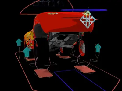 Lightning Mcqueen 3D Rigging  3D model